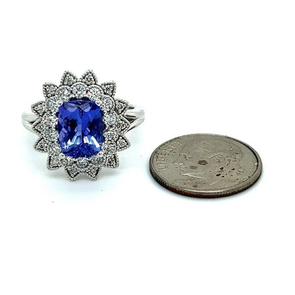 Natural Tanzanite Diamond Ring 6.5 14k W Gold 2.61 TCW Certified $4,950 217842 - Picture 4 of 16